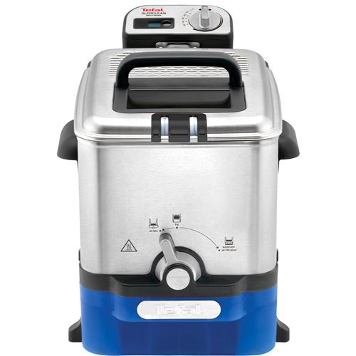 Tefal Oleoclean Pro FR804015 Inox & Design - Friteuse - 3.5 litres - inox brossé / bleu