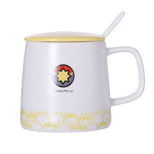 Tasse en céramique Miniso Marvel Captain Marvel Blanc et Jaune