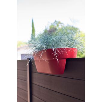EDA Plastiques Plateau Jardinière Miami 50x16cm - Rouge Rubis, Polypropylène | Dessous De Pot Extérieur