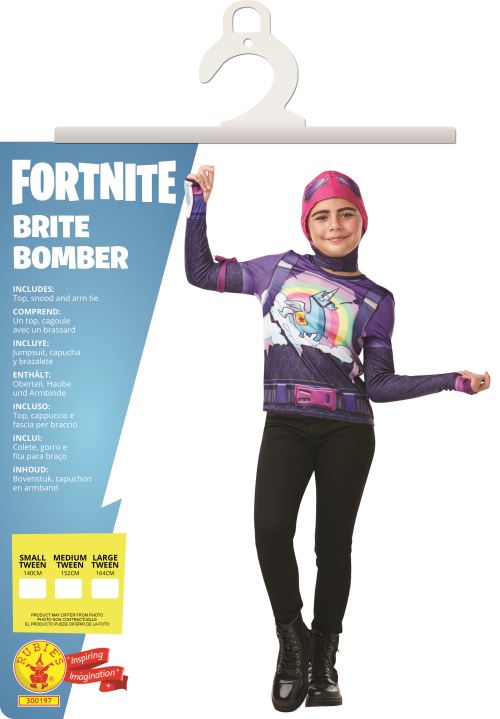 Costume et cagoule Fortnite Ado Brite Bomber Taille XXXL 13 - 14 ANS