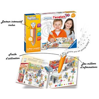 Lecteur interactif avec livre Ravensburger Tiptoi® J'apprends l'anglais