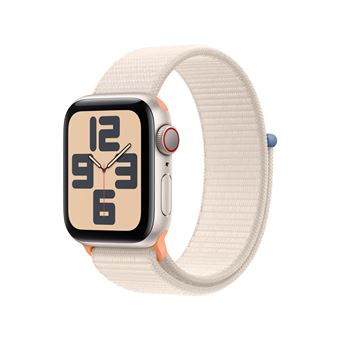 Apple Watch SE GPS + Cellular, boîtier en Aluminium Lumière Stellaire de 40 mm avec boucle sport Lumière Stellaire