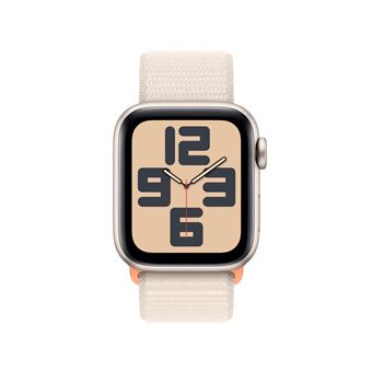 Apple Watch SE GPS + Cellular, boîtier en Aluminium Lumière Stellaire de 40 mm avec boucle sport Lumière Stellaire