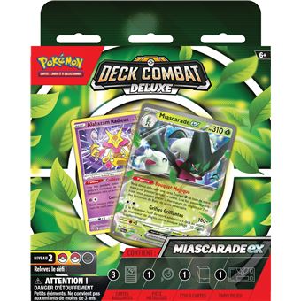 Cartes à collectionner Pokémon Deck Combat Deluxe Miascarade Ex et Palmaval Ex