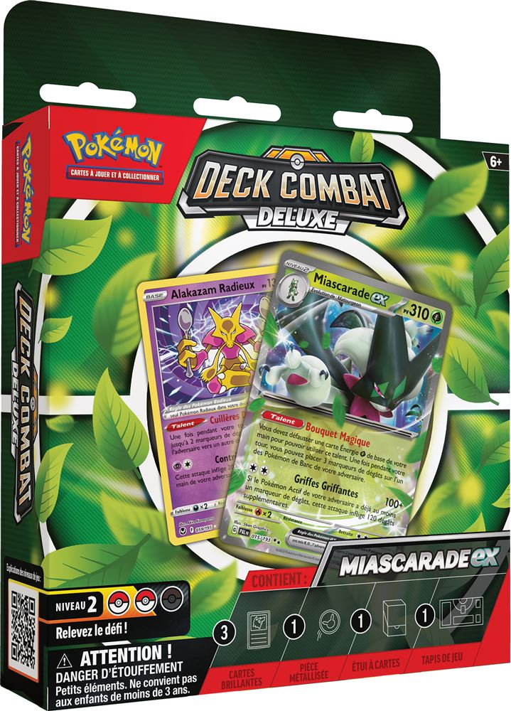 Cartes à collectionner Pokémon Deck Combat Deluxe Miascarade Ex et Palmaval Ex