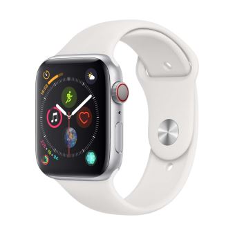 Apple Watch Series 4 Cellular 44 mm Boîtier en Acier inoxydable avec Bracelet Sport Blanc - 1