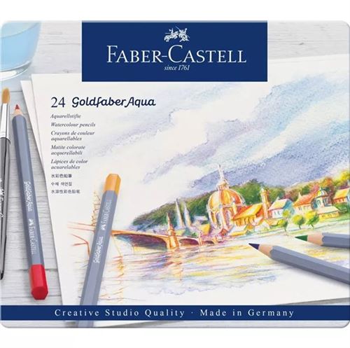 Boîte 24 Crayons de couleur aquarellables Faber-Castell Goldfaber Aqua