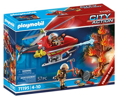 Playmobil 71195 Hélicoptère Bombardier Des Pompiers
