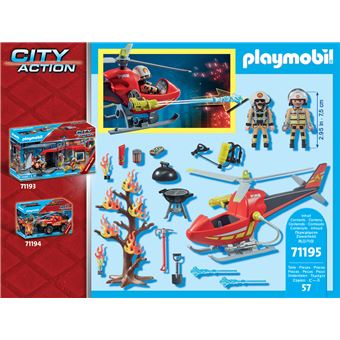 Playmobil City Action 71195 Hélicoptère bombardier des pompiers