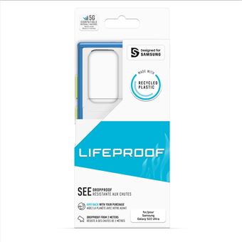 Coque renforcée pour Samsung Galaxy S22 Ultra LifeProof See Transparent contour bleu