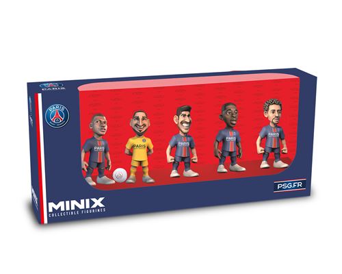 Minix - Football Stars - Figurines PVC 7 cm - Pack de 5 PSG (Mbappe/Dembele/Asensio/Marquinhos/Donnarumma)