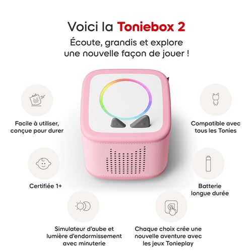 Coffret Toniebox Au Royaume Des Princesses Rose – 4 Figurines Histoires (Reine Des Neiges, La Petite Sirène, Cendrillon, Vaiana) + 1 Tonie Créatif – Boîte à Histoires Et Musique – Dès 3 Ans