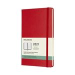 Agenda 2021 semainier Moleskine Horizontal Rigide grand format Rouge