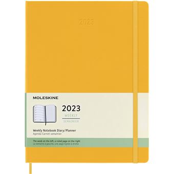 Agenda scolaire Moleskine 2022 2023 Semainier très grand format Rigide Jaune Orangé