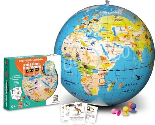 Bass Et Bass Petits Voyageurs Mappamondo Gonfiabile 30 Cm – Globo Educativo Per Bambini Con Carte Illustrate