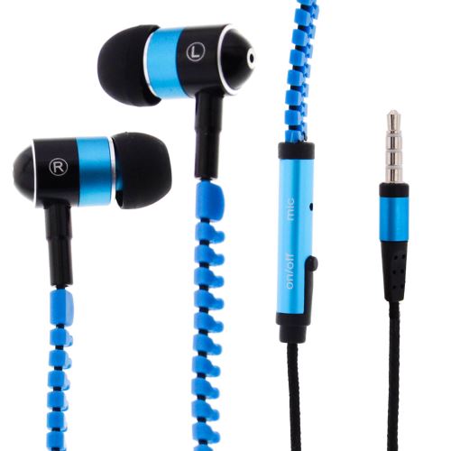 Forever - Kit pieton Bleu intra auriculaire modèle Fermeture éclaire