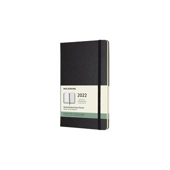 Agenda semainier Moleskine Grand format Couverture rigide 2022 Noir