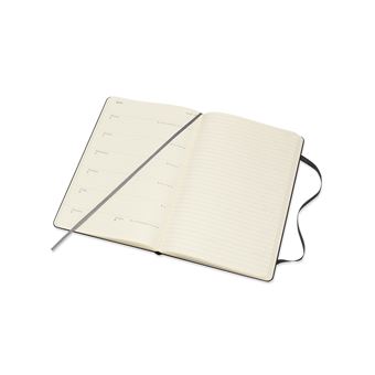 Agenda semainier Moleskine Grand format Couverture rigide 2022 Noir