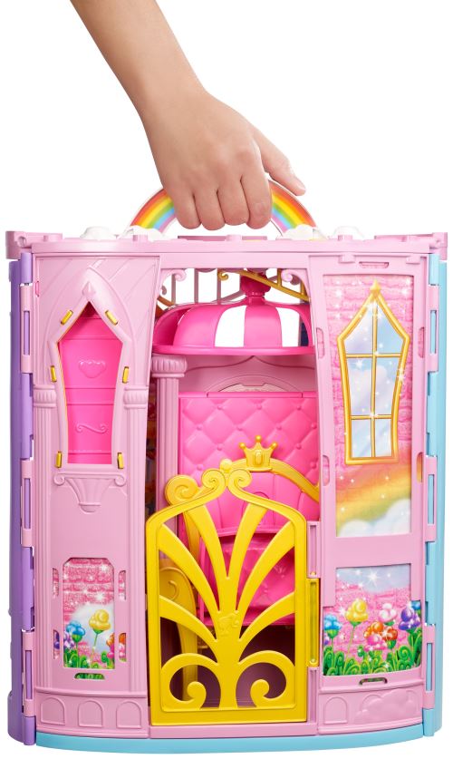 Playset Barbie Chateau Arc en Ciel transportable Accessoire poupee Achat prix fnac