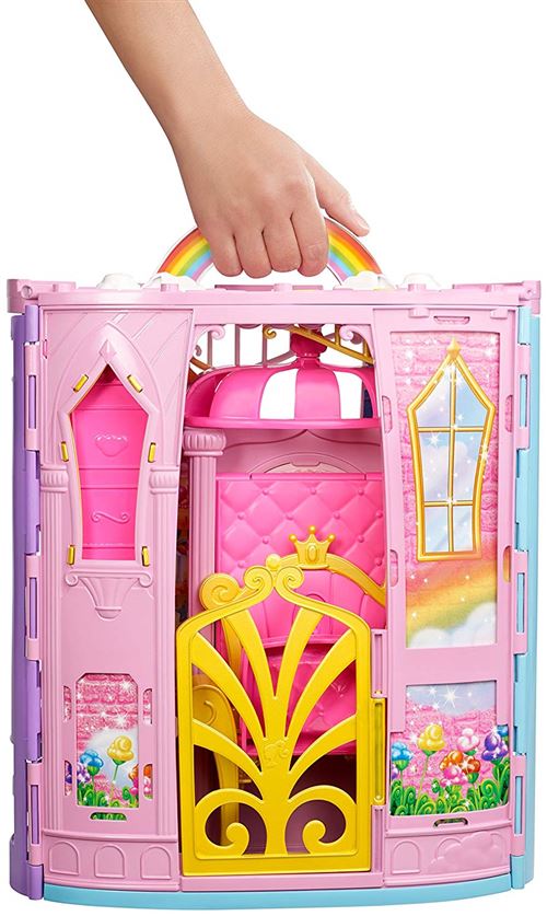 Playset Barbie Chateau Arc en Ciel transportable Accessoire poupee Achat prix fnac