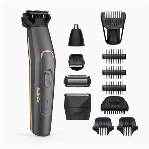 Tondeuse Homme Multi-Usages Babyliss Graphite Precision 12 En 1 Mt987E Noir