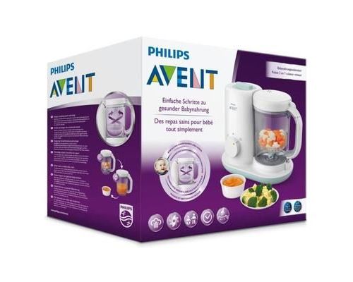 Robot Cuiseur Mixeur Pour Bebe Philips Avent Essential Scf862 Blanc Et Menthe Produits Bebes Fnac