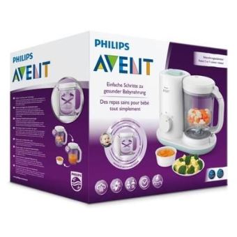 Robot Cuiseur Mixeur Pour Bebe Philips Avent Essential Scf862 Blanc Et Menthe Produits Bebes Fnac