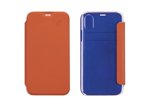 Etui folio en cuir Beetlecase Orange pour iPhone XR