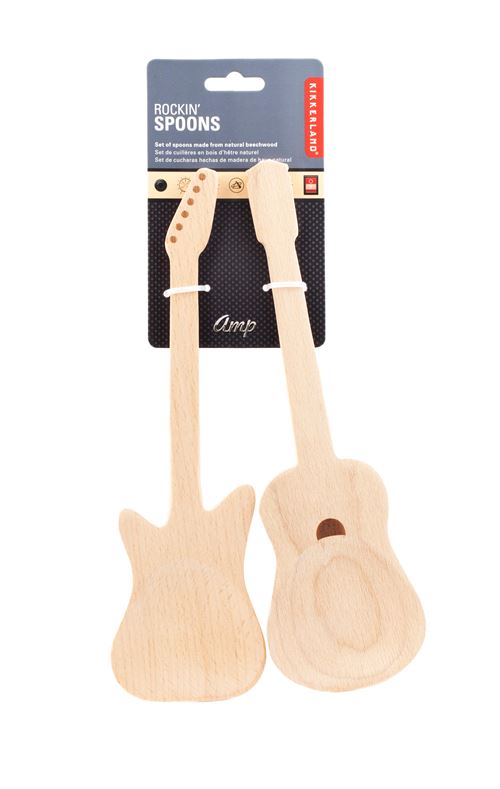 Set 2 cuillères en bois Guitare