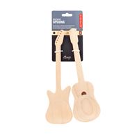 Set de 2 cuillères en bois Guitare Kikkerland Beige