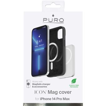 Coque Silicon Icon Magnetique IP14 Pro Max Noir