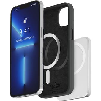 Coque Silicon Icon Magnetique IP14 Pro Max Noir