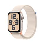 Apple Watch SE GPS, boîtier en Aluminium Lumière Stellaire de 44mm avec boucle sport Lumière Stellaire