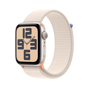 Apple Watch SE GPS, boîtier en Aluminium Lumière Stellaire de 44mm avec boucle sport Lumière Stellaire