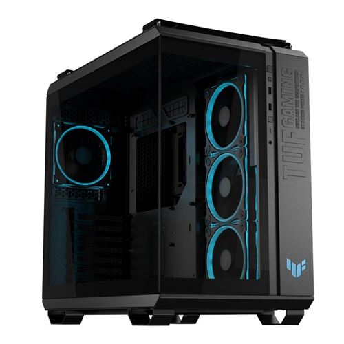 Boitier PC ASUS TUF Gaming GT502 Horizon moyen tour noir ARGB avec panneau latéral et avant verre trempé