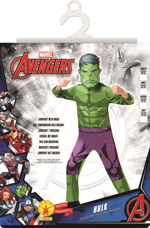 Costume classique Marvel Avengers Hulk s&eacute;rie anim&eacute;e 5/6 ans
