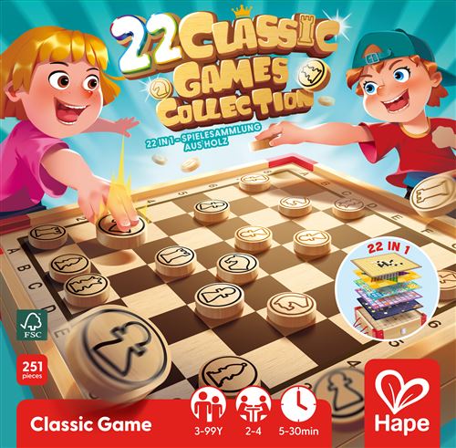 Hape Spiel "22-in-1 Spielesammlung aus Holz"