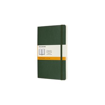 Carnet classique grand format ligné Moleskine couverture souple Vert