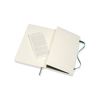 Carnet classique grand format ligné Moleskine couverture souple Vert