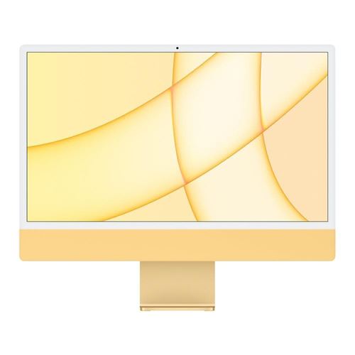 Apple iMac 24 écran retina 4,5K 512 Go SSD 8 Go RAM Puce M1 CPU 8 cœurs GPU 8 cœurs Jaune Reconditionné