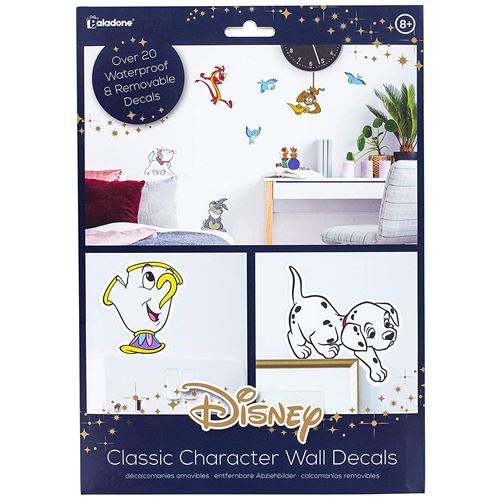 Paladone Disney Stickers Muraux Amovibles/Imperm&eacute;ables Motif Personnages Classiques - Lot de 23