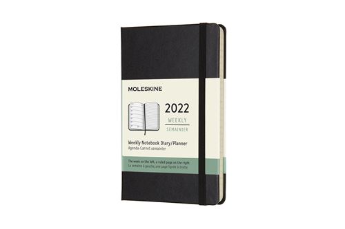 Agenda semainier Moleskine Format de poche Couverture rigide 2022 Noir