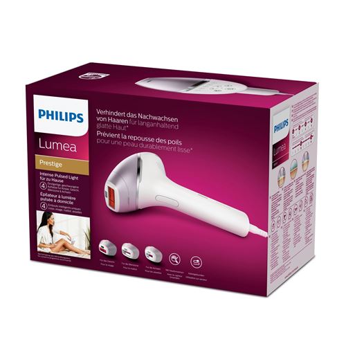 Epilateur À Lumière Pulsée Philips Lumea Prestige Bri947/00 Blanc Et Rose