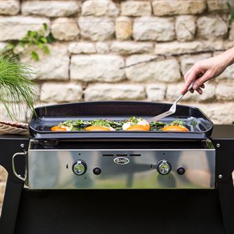 Plancha à gaz Eno Océane 50 5000 W Noir et Argent