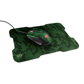 Trust Gaming GXT 781 Rixa - Souris - droitiers et gauchers - optique - 6 boutons - filaire - USB - camouflage gris