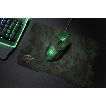 Trust Gaming GXT 781 Rixa - Souris - droitiers et gauchers - optique - 6 boutons - filaire - USB - camouflage gris