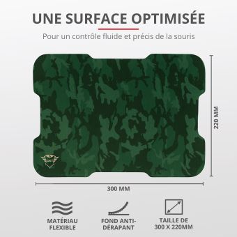 Trust Gaming GXT 781 Rixa - Souris - droitiers et gauchers - optique - 6 boutons - filaire - USB - camouflage gris