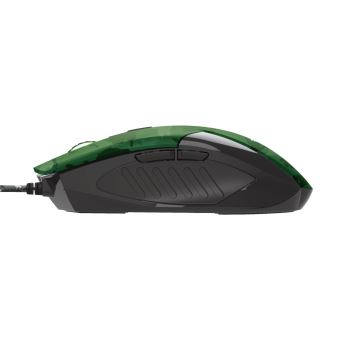 Trust Gaming GXT 781 Rixa - Souris - droitiers et gauchers - optique - 6 boutons - filaire - USB - camouflage gris