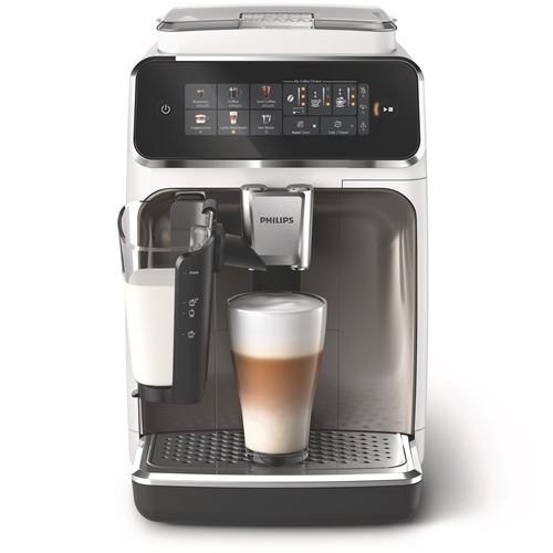 Machine Expresso Automatique Philips Ep3343/90 Serie 3300 Lattego Chrome Blanc