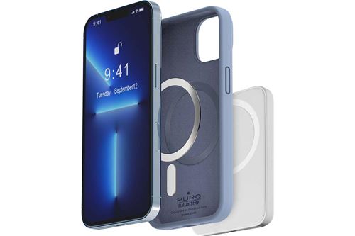 Coque silicon Puro Icon Magnetique iPhone 14 Plus Bleu